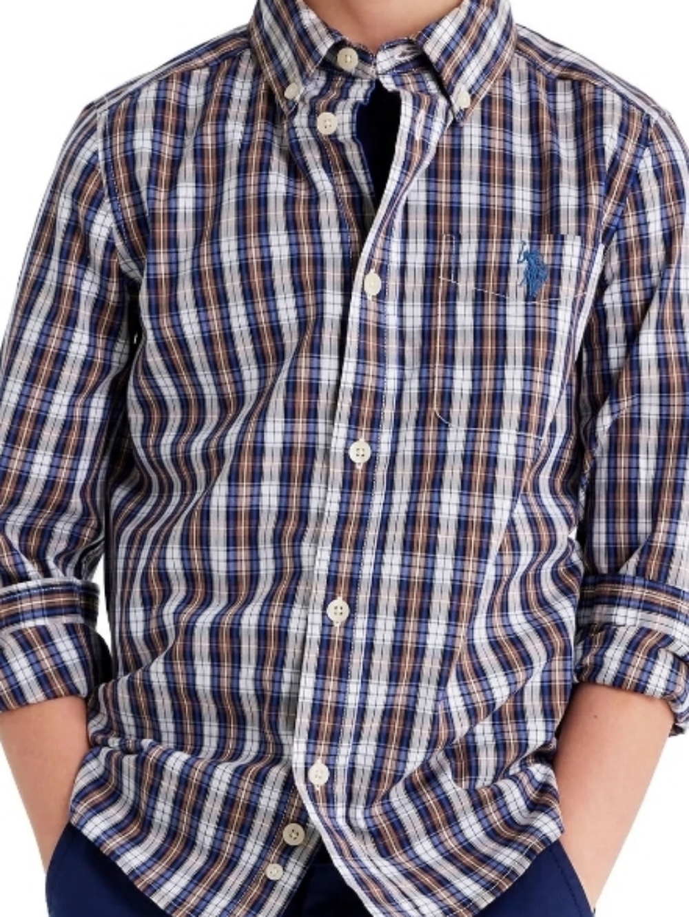 U.S. Polo Assn. Boys Long Sleeve Button Down Shirt,